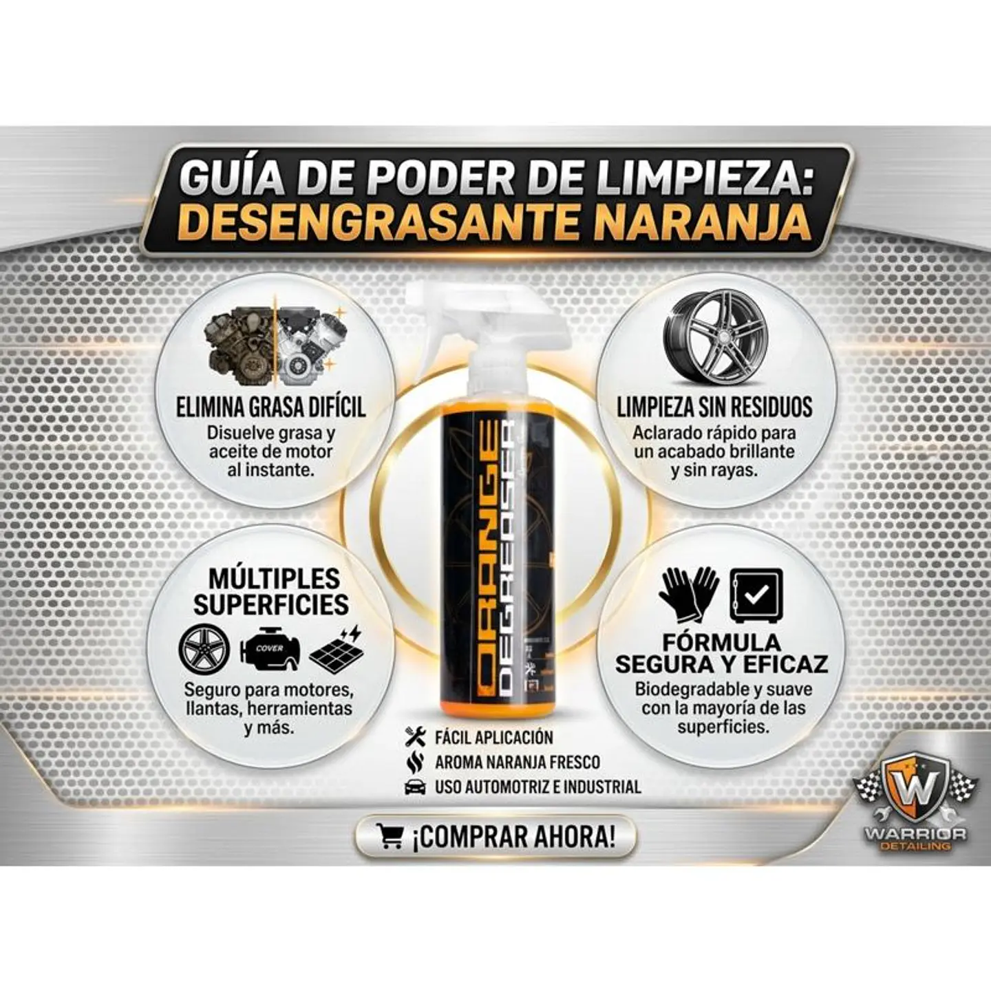 Desengrasante Concentrado Alto Poder Auto detailing Orange Chemical Guys 4