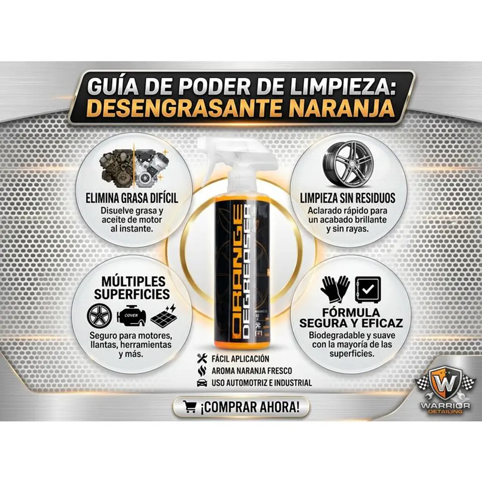 Desengrasante Concentrado Alto Poder Auto detailing Orange Chemical Guys 4