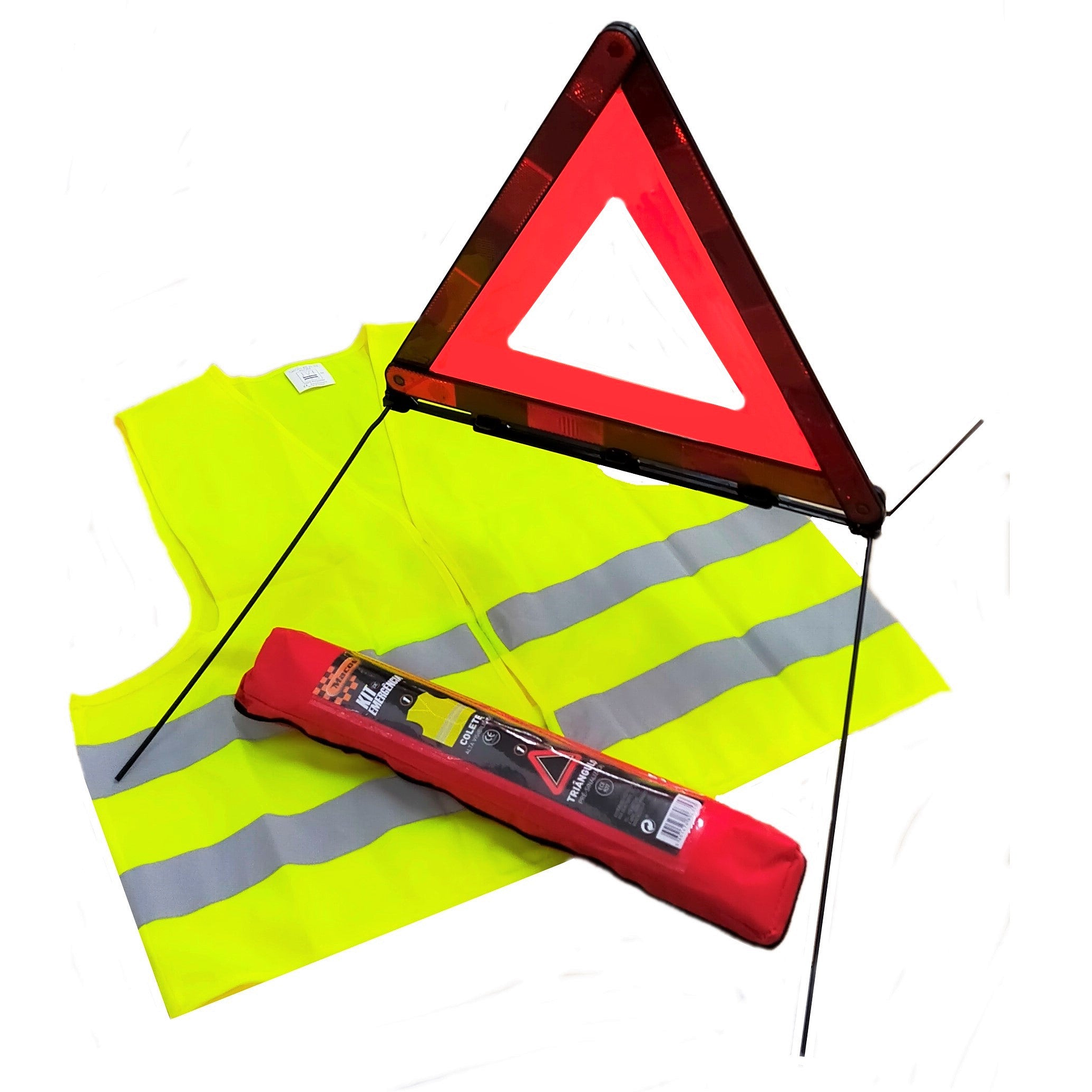 Kit Emergência: Colete + Triângulo Pré-sinalização