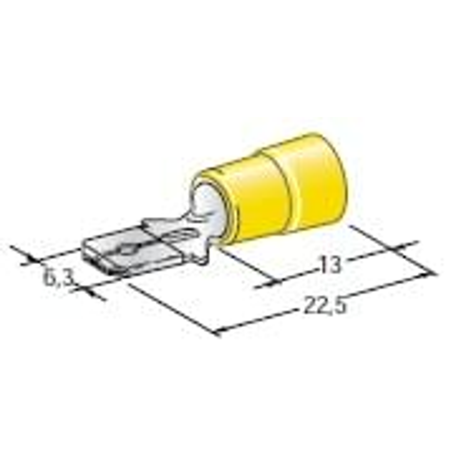 Terminal Isolado Macho 6.3 Amarelo