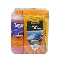 Pack Limpeza Exterior - Shampoo, Camurça Sintética, Pano Limpeza, Esponja, Ambientador e Toalhitas Limpa Vidros