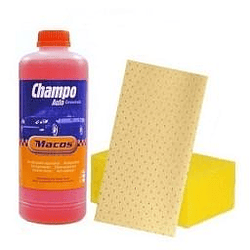 Pack Limpeza Exterior - Shampoo 1 litro, Esponja Auto e Camurça Sintética