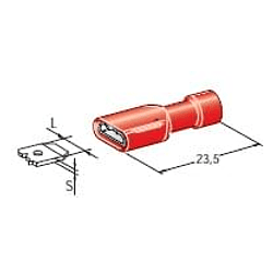 Terminal Isolado Fêmea 6.3 Vermelho