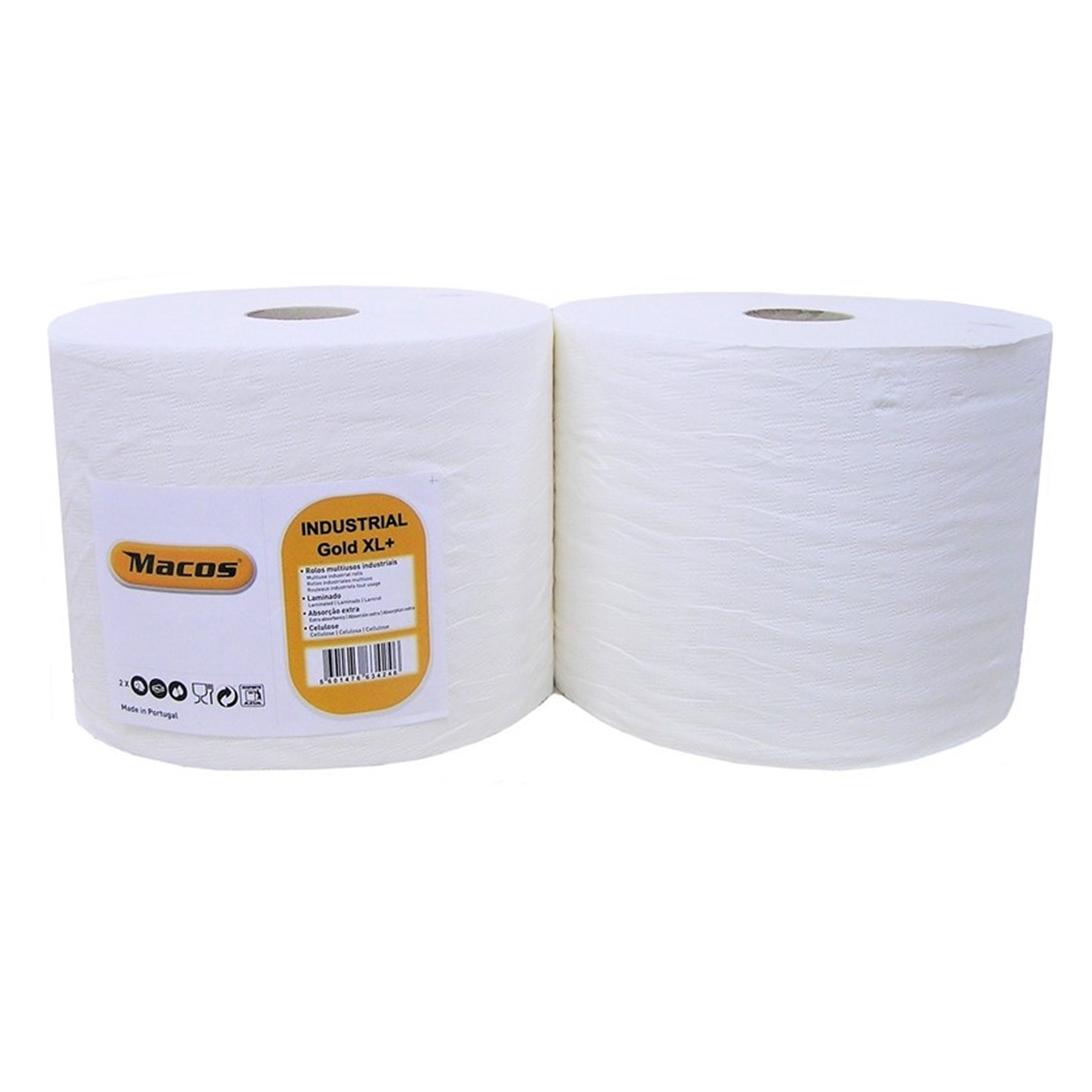 Rolo Papel Industrial Multiusos Folha Dupla 350 mt (2 rolos)