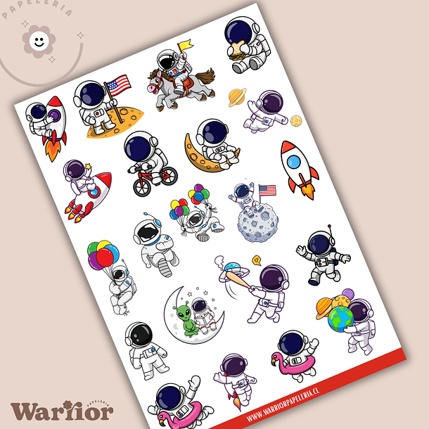 Lámina Stickers Astronautas