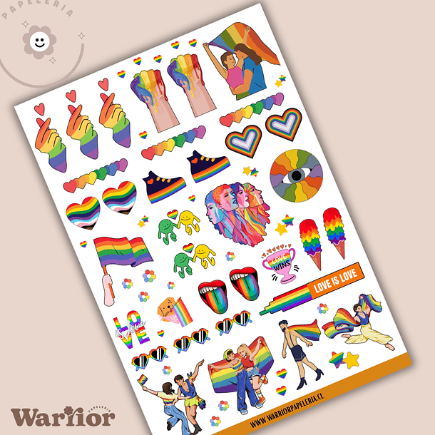 Lamina Stickers Orgullo y Amor