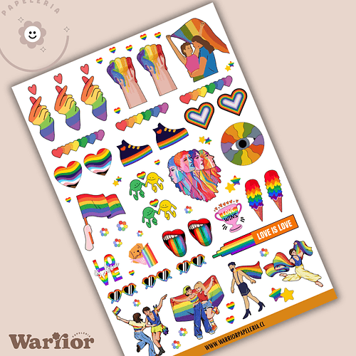 Lamina Stickers Orgullo y Amor