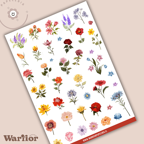 Lamina Stickers Flores Vintage