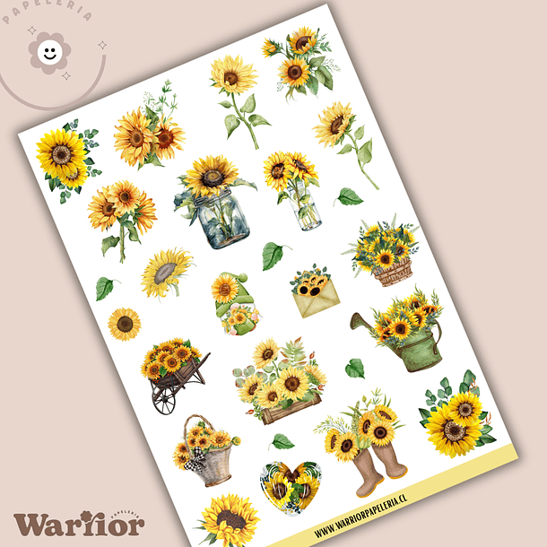 Lámina Stickers Girasoles