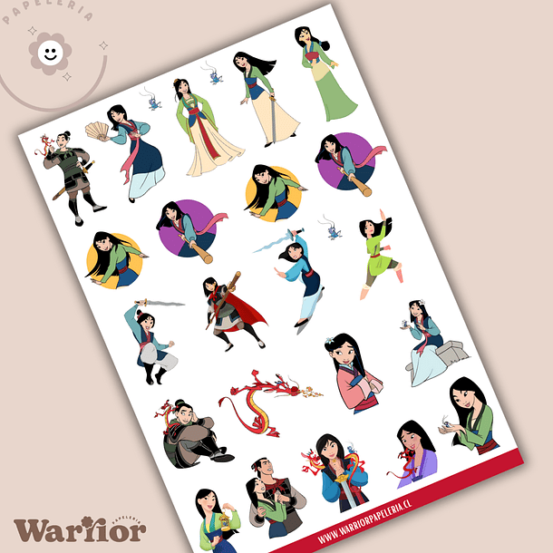 Lamina Stickers Mulán