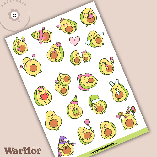 Lámina Stickers Paltitas Cute