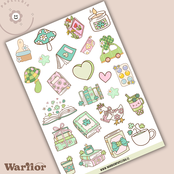 Lámina de Stickers Book & Green Vibes