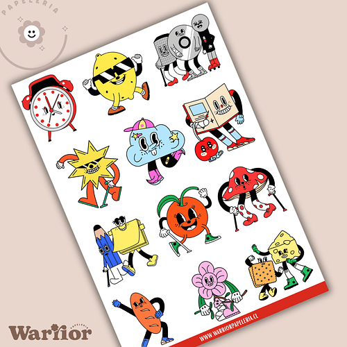 Lámina de Stickers Vibra Retro