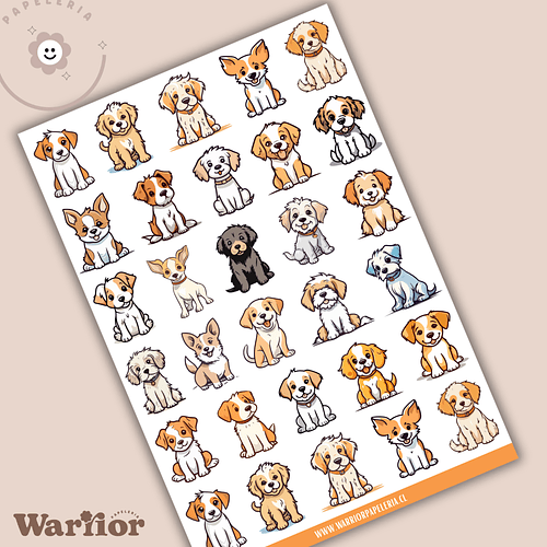 Lámina de Stickers Cachorros