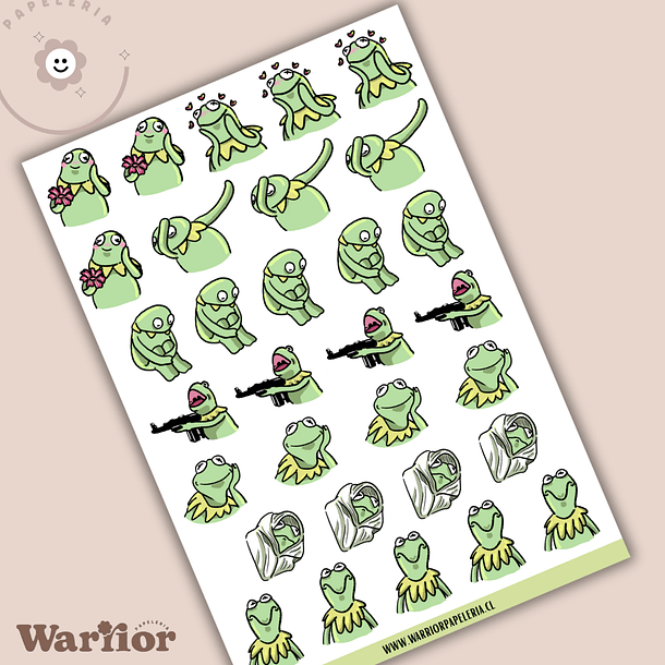 Lámina de Stickers Ranita Rene