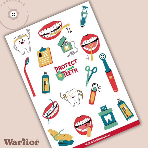 Lámina de Stickers Dental Vibes