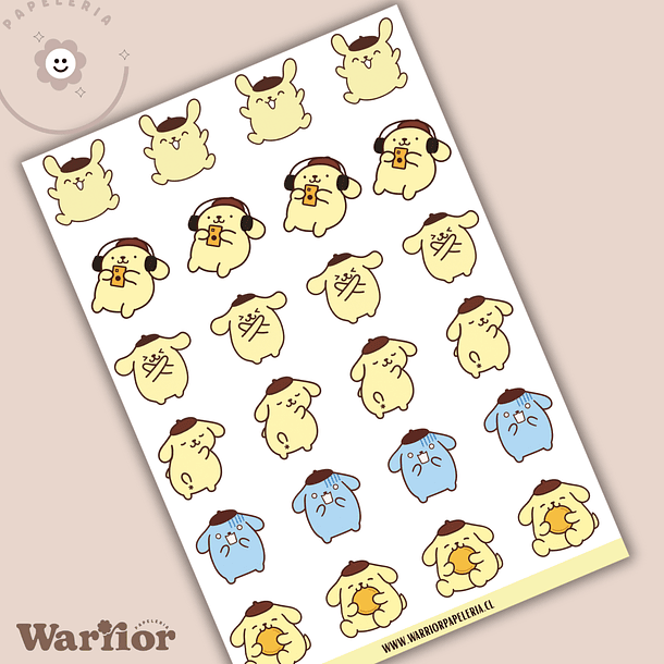 Lámina de stickers Pompompurin Vibes