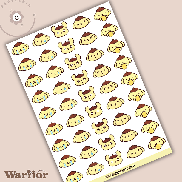 Lámina de Stickers Pompompurin Faces