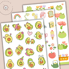 Pack de 3 Láminas de Stickers –  Cute 1
