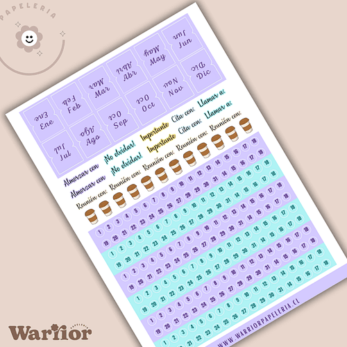 Lámina Stickers Planificación Sin Fecha