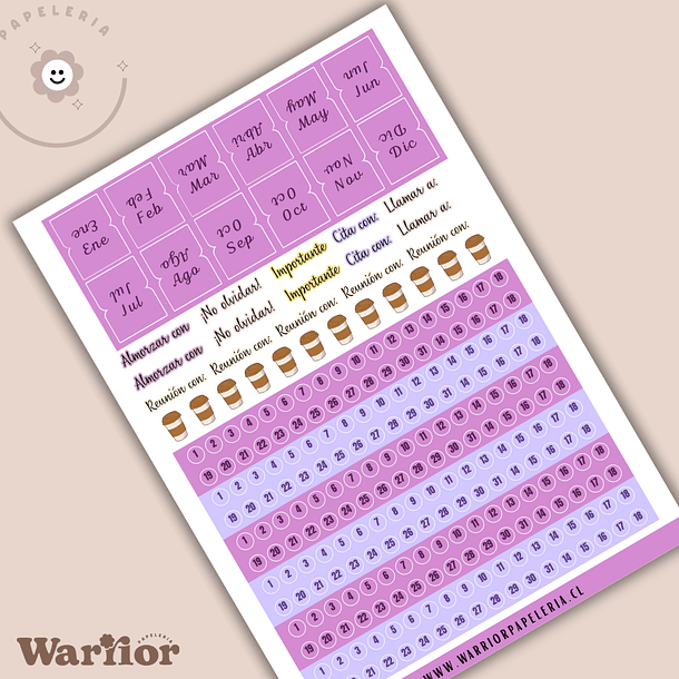 Lámina Stickers Planificación Sin Fecha 2