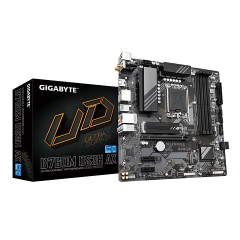 Placa Madre Gigabyte B760M DS3H AX, Intel LGA 1700, DDR5, mATX