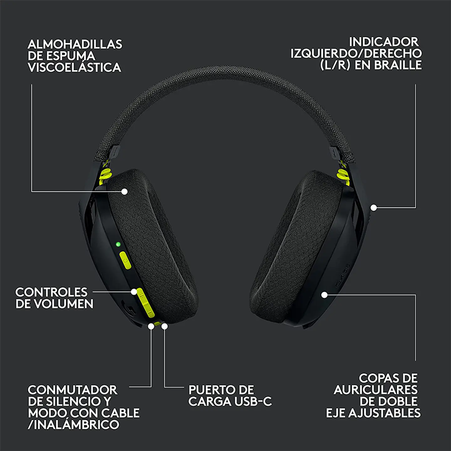 Audífonos Gamer Inalámbricos Logitech G435 (Dongle USB, Bluetooth) - Negro 6
