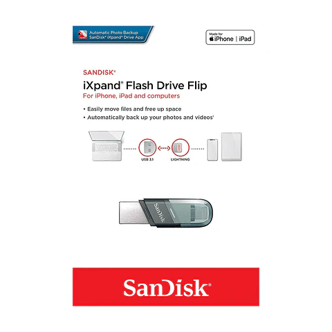 Pendrive SanDisk iXpand Para Iphone, Ipad - 128 GB