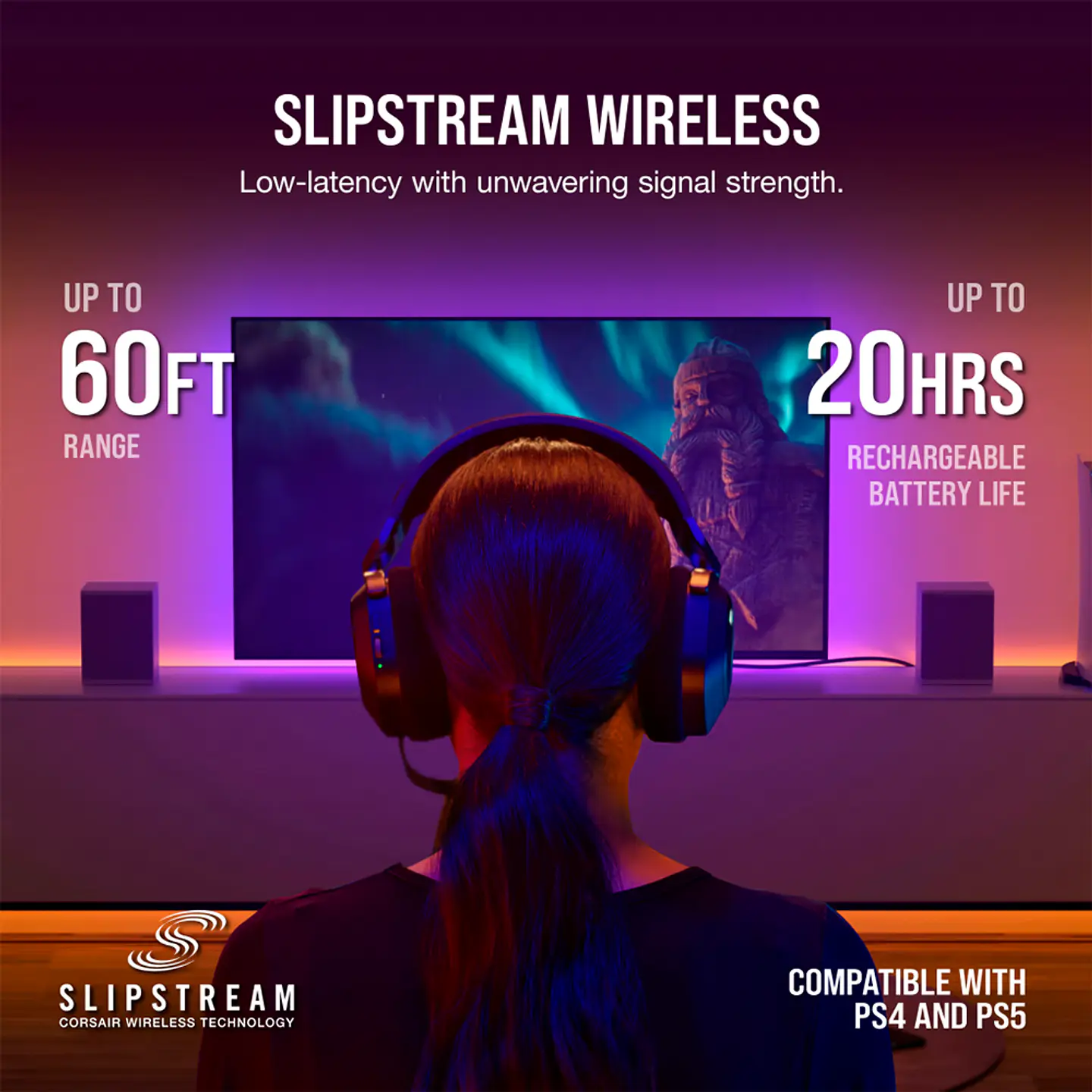 Audífonos Wireless Premium Gamer Corsair HS80 RGB, Carbón 5