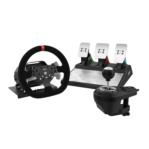 Volante Racing Universal PXN-V10, con Pedales, Incluye Shifter, Force Feedback