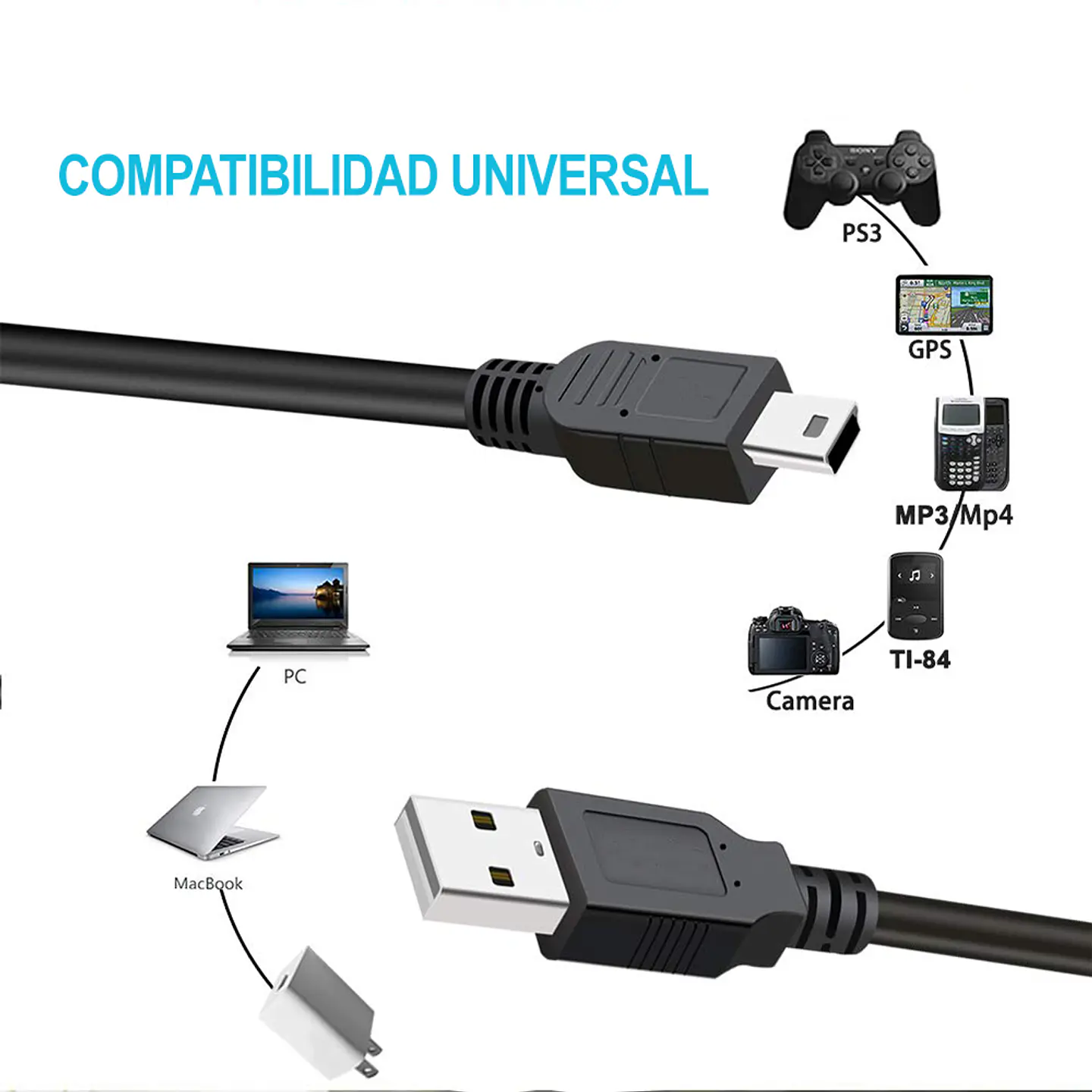 Cable V3 de Carga Control Ps3 1.5 Mts. 4