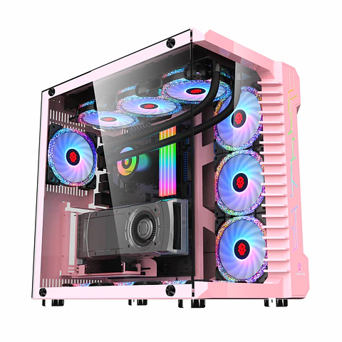 Gabinete Gamer Snow Diamond (ATX, Vidrio Templado, USB 3.0)  - Pink
