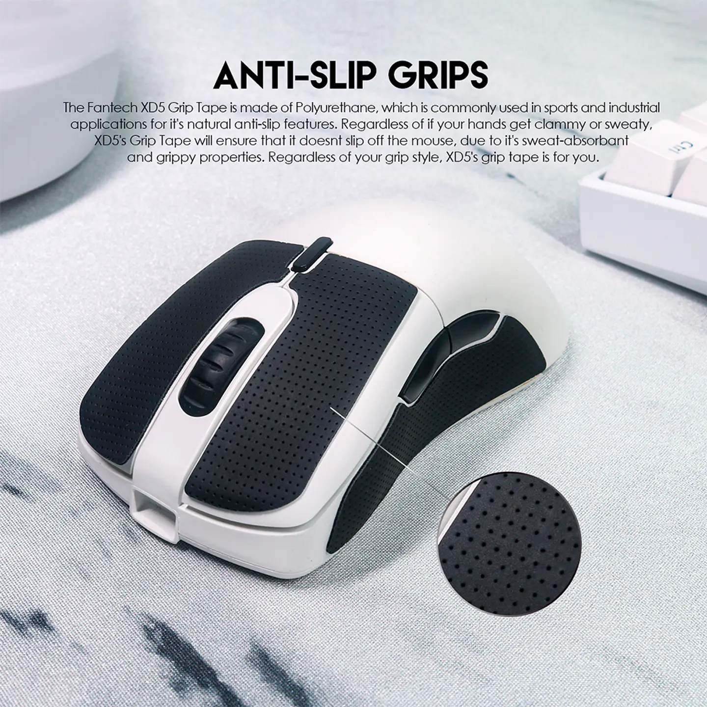 Mouse Inalámbrico Wireless Fantech Helios XD5 RGB 72gr White 6