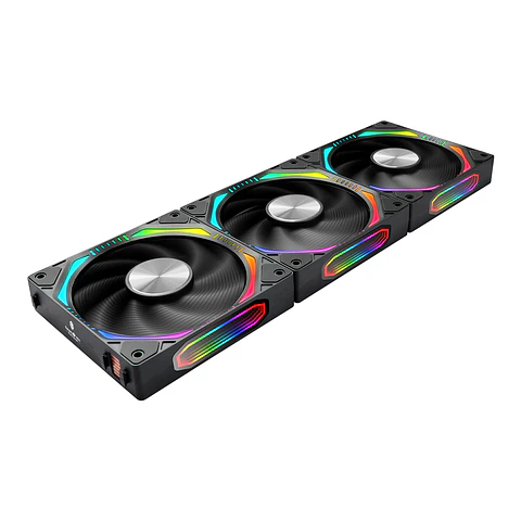 Kit 3 Ventiladores Kronos ARGB Magnéticos Pc, 120mm - Black