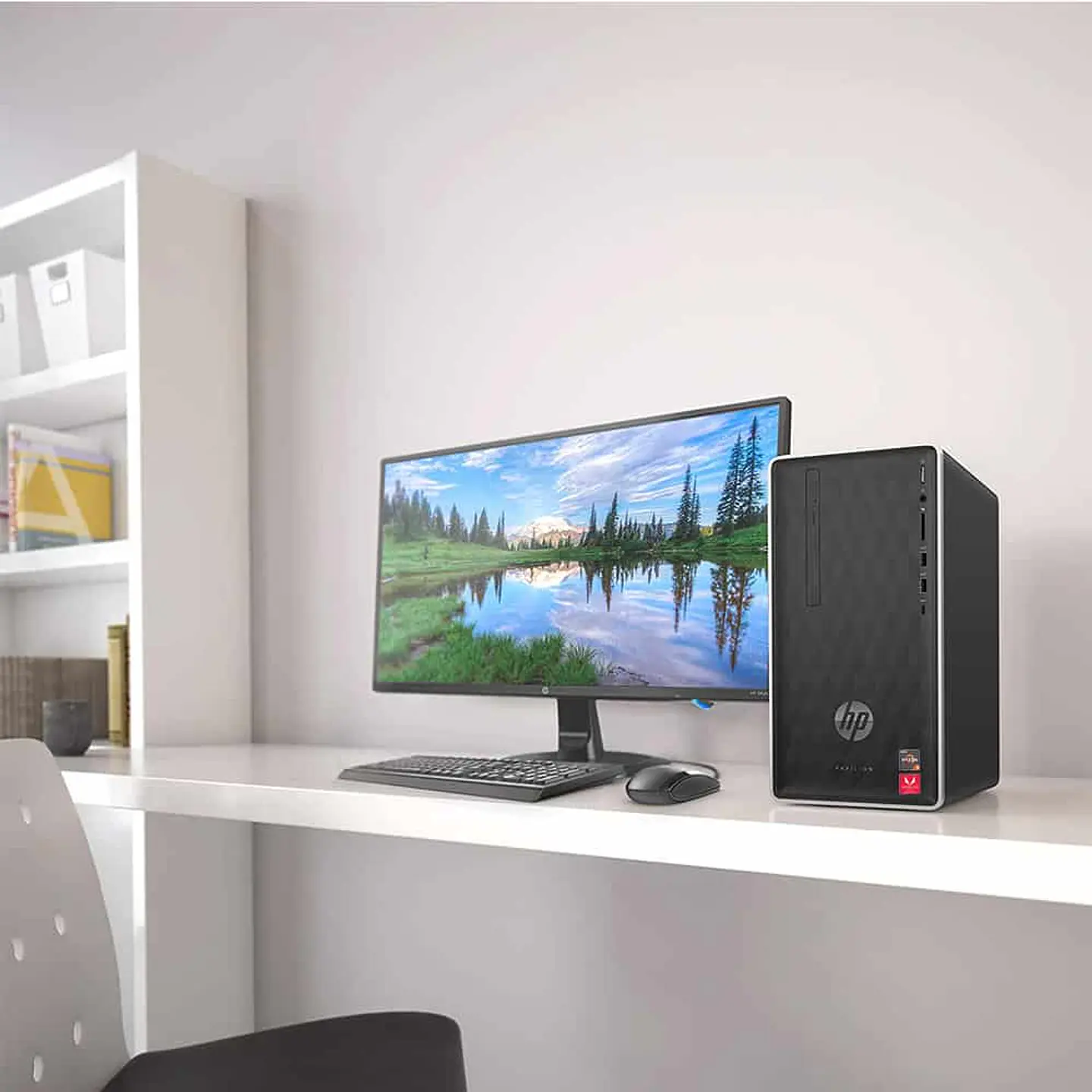 PC HP Pavilion 590 AMD Ryzen 3, 8GB RAM ,1TB + Monitor HP 24