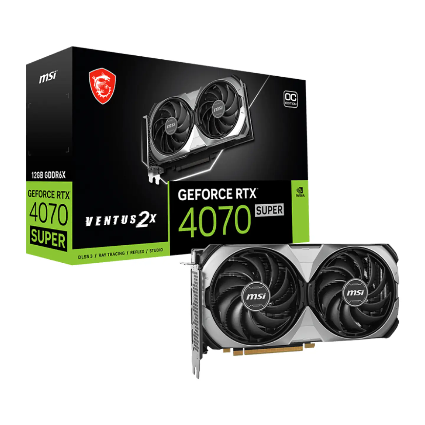 Tarjeta de video gráfica MSI GeForce RTX 4070 SUPER 12G VENTUS 2X 1