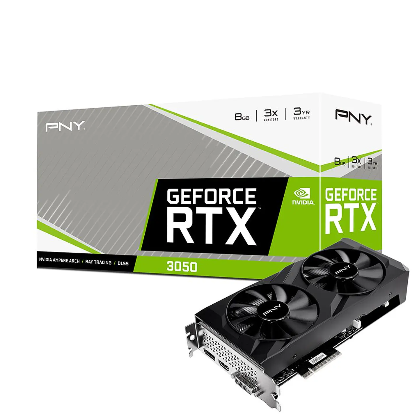 Tarjeta De Video Pny 3050 8Gb GDDR6 Verto Dual Fan 1