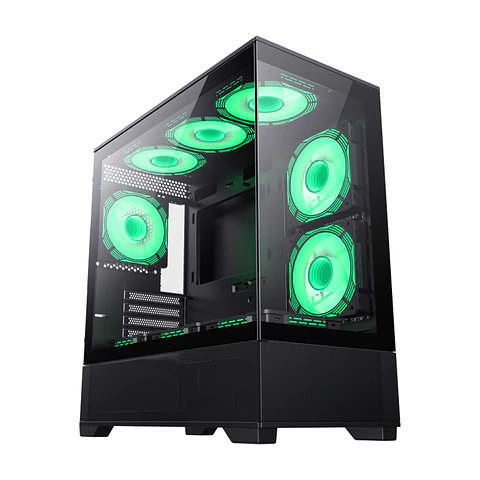 Gabinete GameMax Vista MB mATX Vidrio templado, USB 3.0, BK
