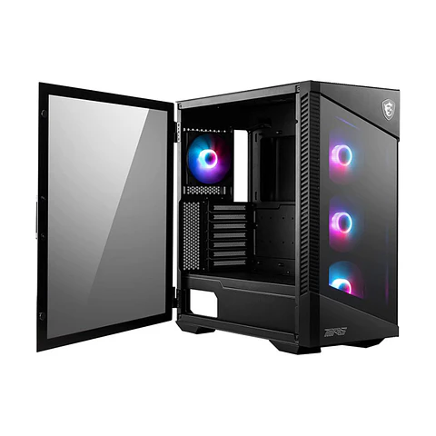 Gabinete Gamer MSI MPG VELOX 100R, Mid Tower, Vidrio Templado, ATX, m-ATX, USB-C, Negro