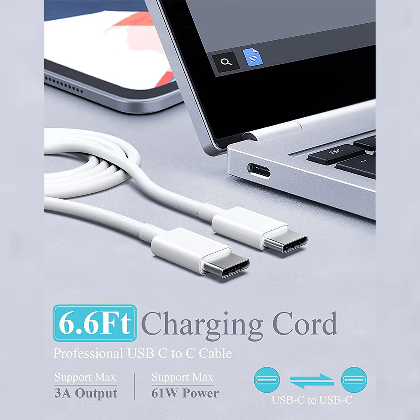 Cargador Para Macbook Pro, Matebook Series D14 D15 Tipo Usb-C 61w 5
