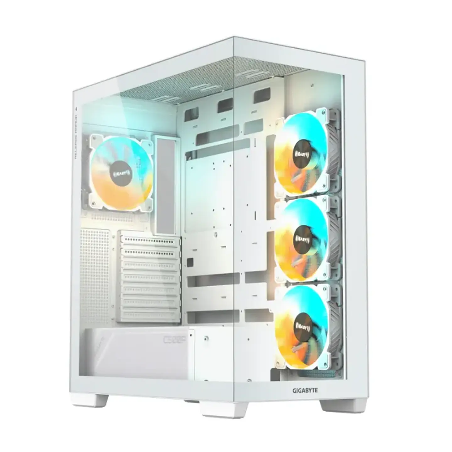 Gabinete Gamer Gigabyte C500 Panoramic Blanco Vidrio templado ATX 4Fan 1