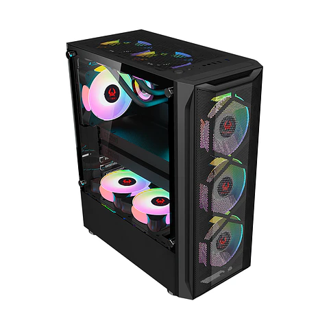 Gabinete Kronos Ice Drilling, ATX, Vidrio Templado, USB 3.0, 4 ventiladores RGB