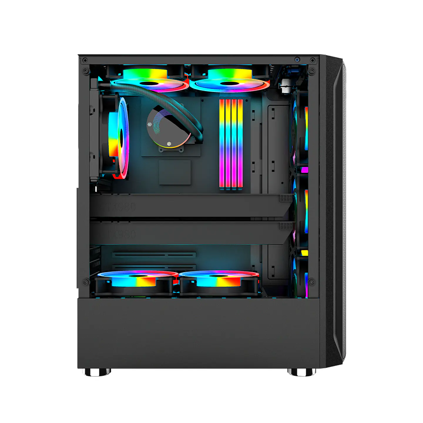 Gabinete Kronos Ice Drilling, ATX, Vidrio Templado, USB 3.0, 4 ventiladores RGB 3