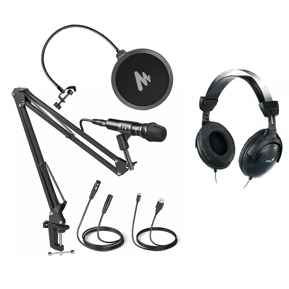 Pack Streamer Maono AU-HD300S con filtro antipop más Audífonos Genius HS-M505X 1