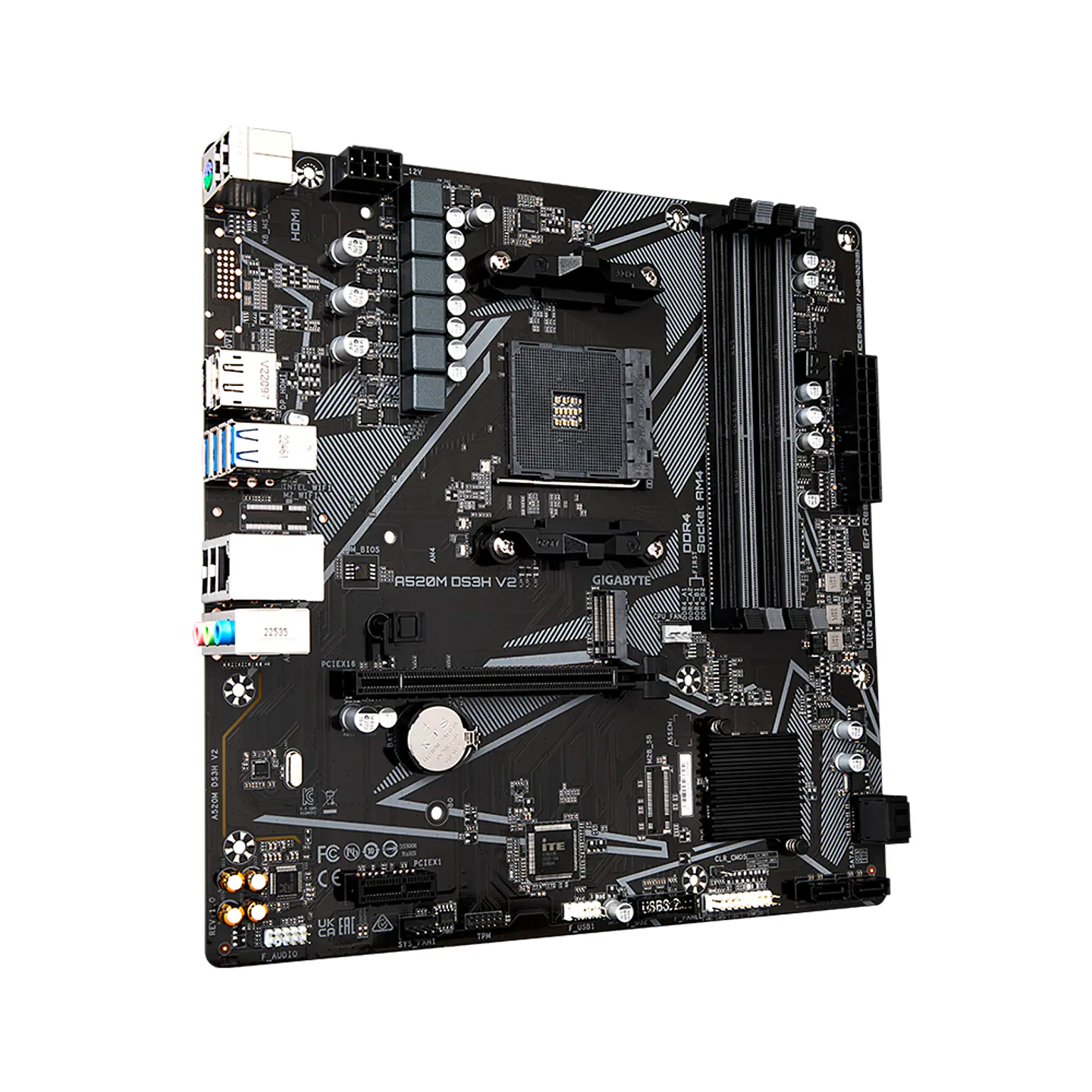 Placa Madre Gigabyte A520M DS3H V2, AM4, DDR4, M.2, MicroATX 3
