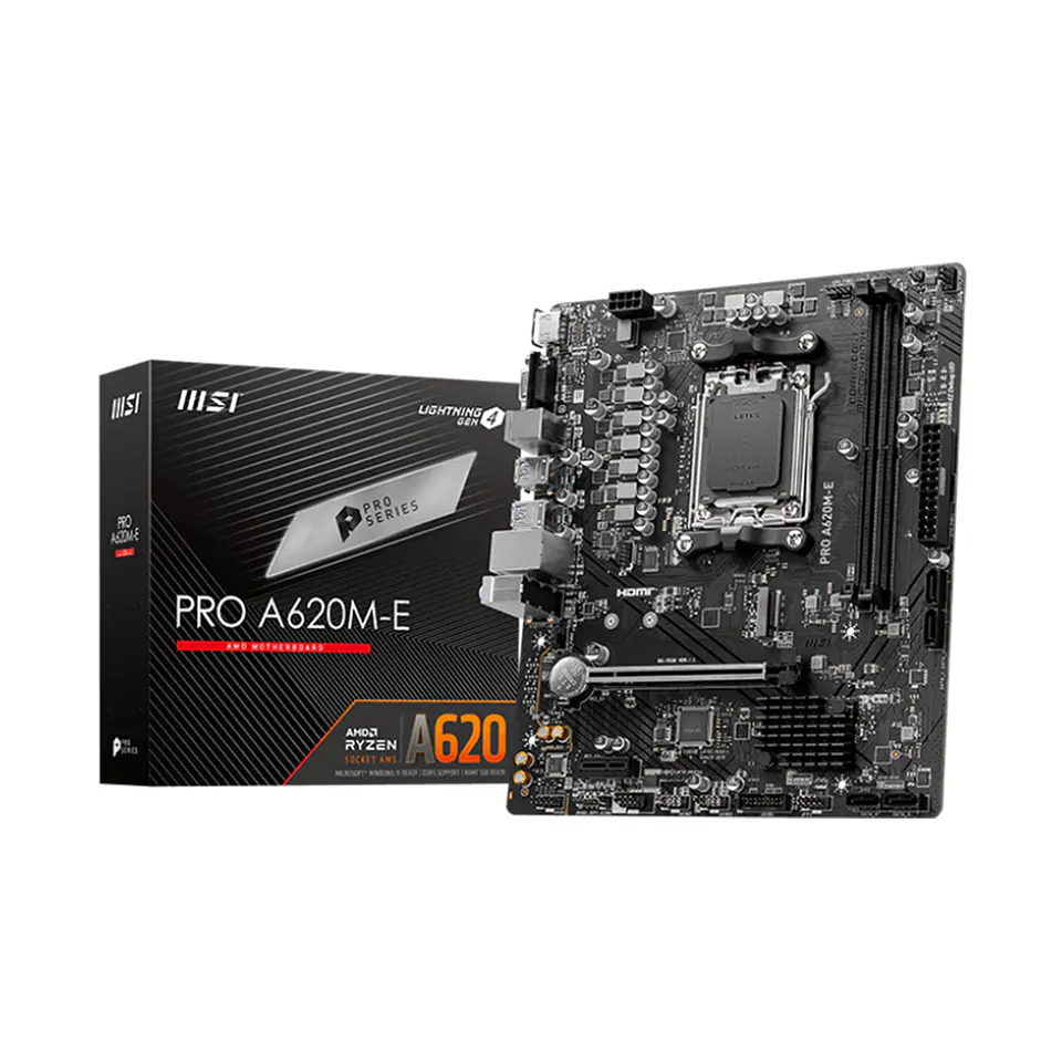 Placa Madre MSI PRO A620M-E, AM5, DDR5, PCIe 4.0, M.2, mATX 1