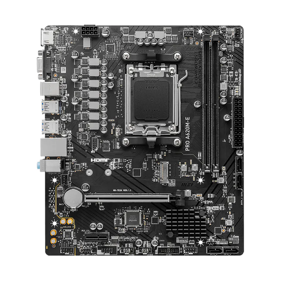 Placa Madre MSI PRO A620M-E, AM5, DDR5, PCIe 4.0, M.2, mATX 4