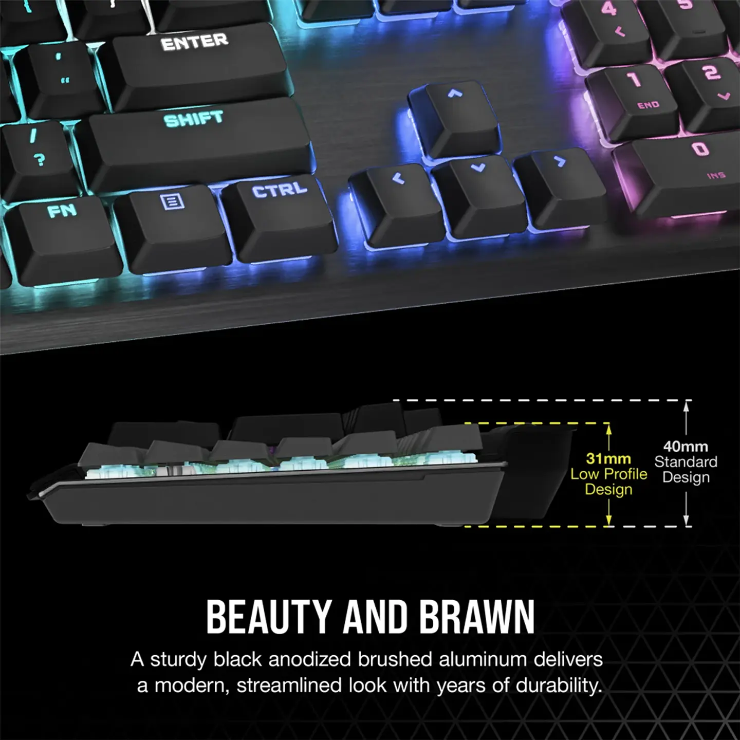 Teclado Corsair K60 RGB PRO Mecánico, Cherry MX, Low Profile 3