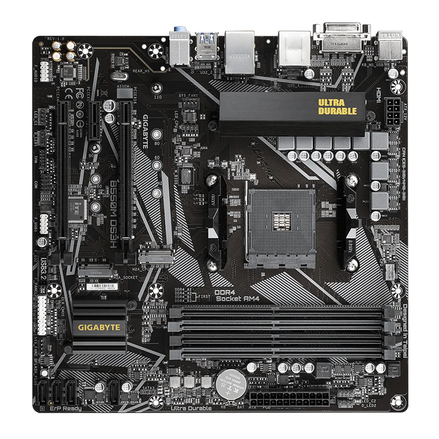 Placa Madre Gigabyte B550M DS3H, Socket AM4, PCIe 4.0, mATX 2
