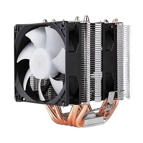 Disipador CPU de 6 tubos de Cobre, RGB, Intel/AMD, 2 coolers